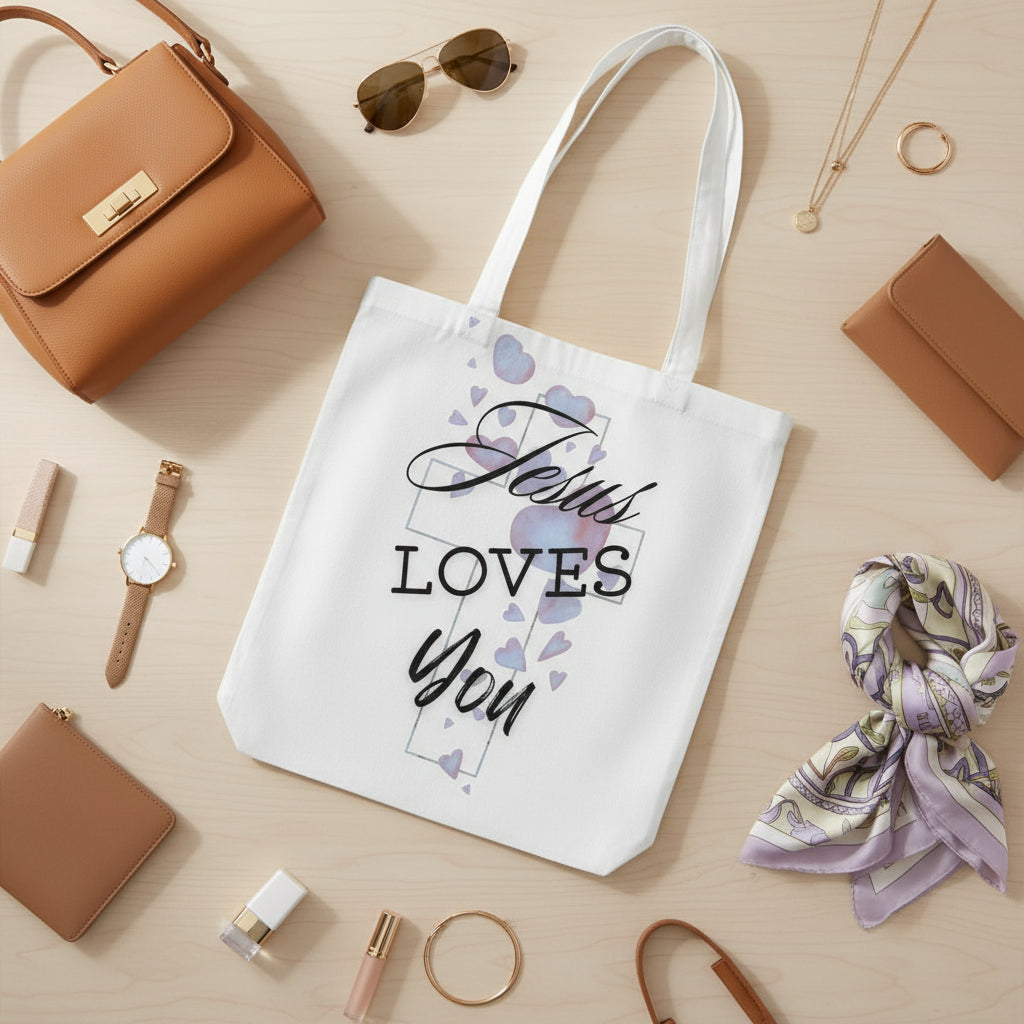 Jesus Loves You Tote Bag, 3 Sizes! - Havenly Essentials - Bags - Printify - 19404663631428429274 - Jesus Loves You Tote Bag, 3 Sizes!