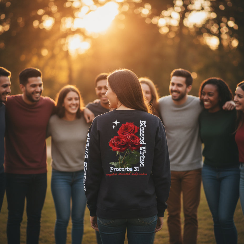 Blessed Wife Crewneck Sweatshirt The Perfect Blend of Comfort and Inspiration - Havenly Essentials - Sweatshirt - Printify - 53541806777904456848 - Blessed Wife Crewneck Sweatshirt The Perfect Blend of Comfort and Inspiration