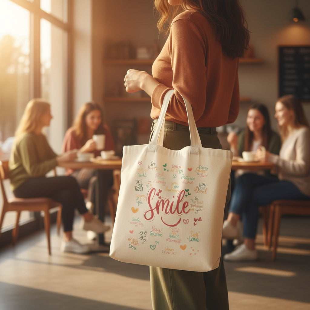 Daily Affirmations Cotton Canvas Tote Bag - Havenly Essentials - Bags - Printify - 29080831087001737650 - Daily Affirmations Cotton Canvas Tote Bag