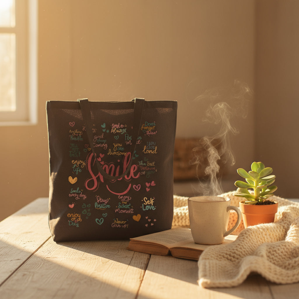 Daily Affirmations Cotton Canvas Tote Bag - Havenly Essentials - Bags - Printify - 29080831087001737650 - Daily Affirmations Cotton Canvas Tote Bag