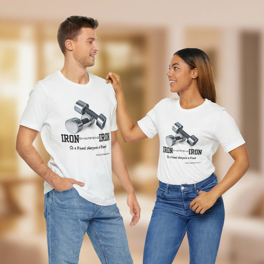 Iron Sharpens Iron Tee - Empowering Faithful Connections - Havenly Essentials - T-Shirt - Printify - 30296033917210917276 - Iron Sharpens Iron Tee - Empowering Faithful Connections