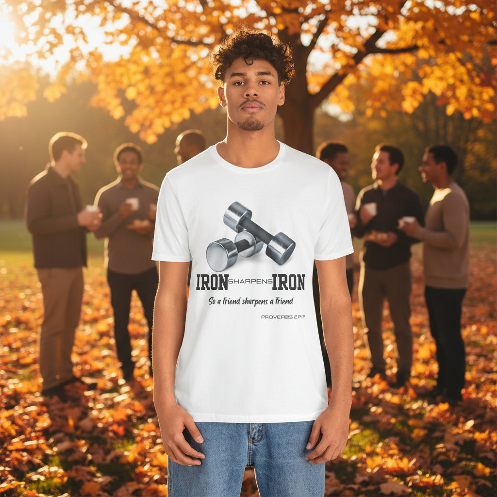 Iron Sharpens Iron Tee - Empowering Faithful Connections - Havenly Essentials - T-Shirt - Printify - 30296033917210917276 - Iron Sharpens Iron Tee - Empowering Faithful Connections