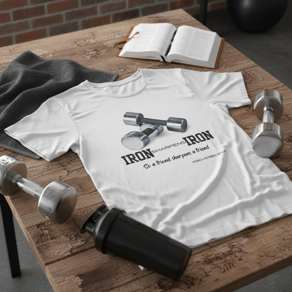 Iron Sharpens Iron Tee - Empowering Faithful Connections - Havenly Essentials - T-Shirt - Printify - 30296033917210917276 - Iron Sharpens Iron Tee - Empowering Faithful Connections
