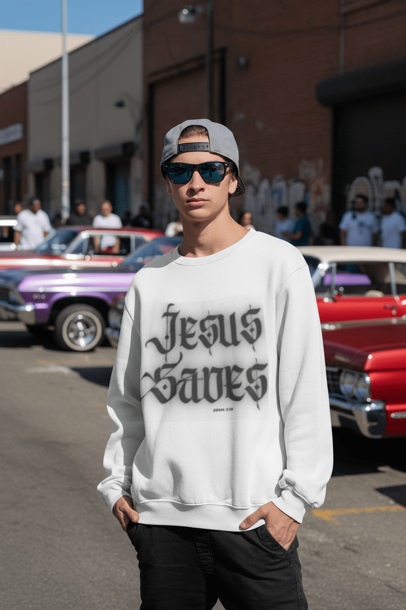 Jesus Saves – Champion Sweatshirt | Faith, Hope & Grace Apparel - Havenly Essentials - Sweatshirt - Printify - 44847205677727497673 -  - Jesus Saves – Champion Sweatshirt | Faith, Hope & Grace Apparel