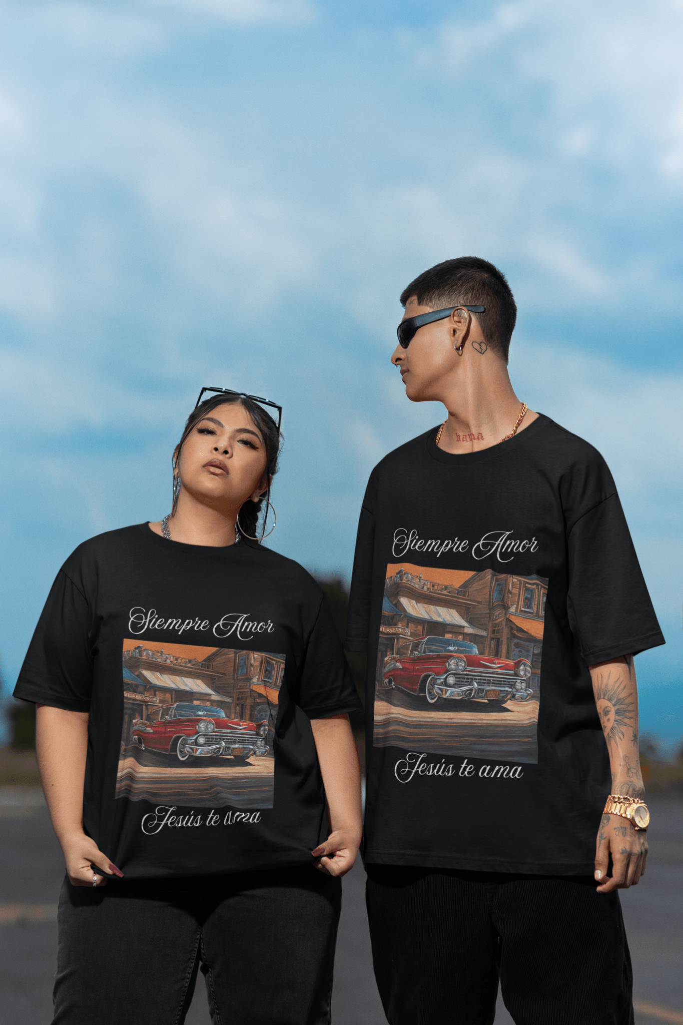 Siempre Amor, Lowrider - Unisex T-shirt - Havenly Essentials - T-Shirt - Printify - 10067145821982969531 - Siempre Amor, Lowrider - Unisex T-shirt