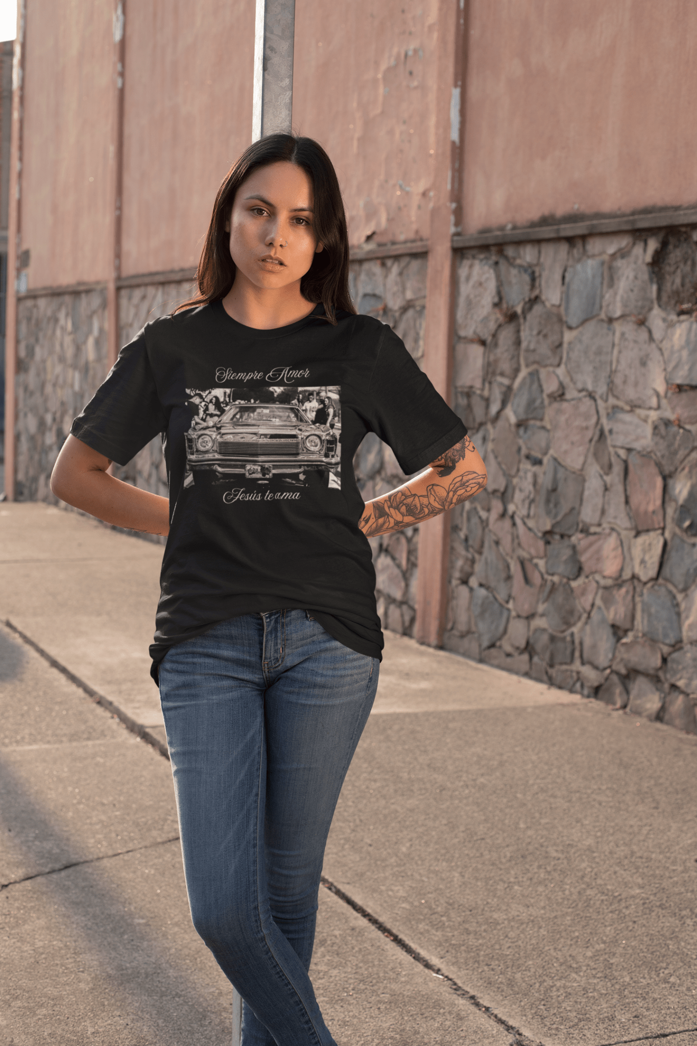Siempre Amor, Lowrider - Unisex T-shirt - Havenly Essentials - T-Shirt - Printify - 96500337438613644267 - Siempre Amor, Lowrider - Unisex T-shirt