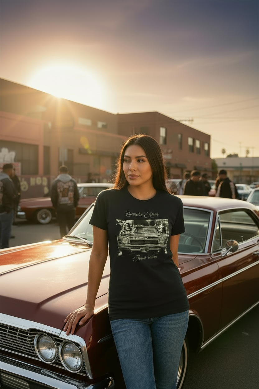 Siempre Amor, Lowrider - Unisex T-shirt - Havenly Essentials - T-Shirt - Printify - 96500337438613644267 - Siempre Amor, Lowrider - Unisex T-shirt